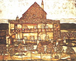 Haus mit Holzdach